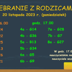 zebranie z rodzicami - godziny